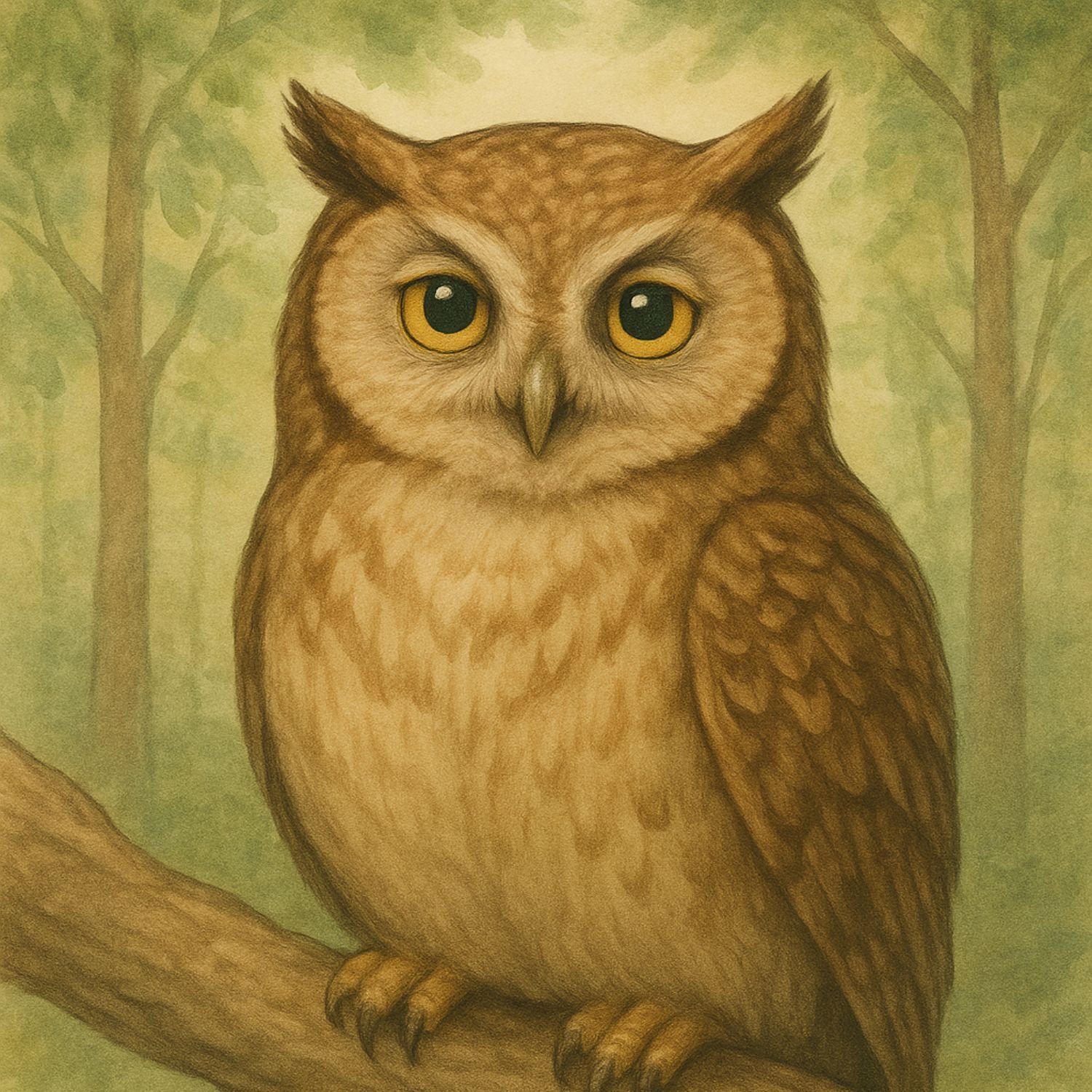 Bartholomew Owl sitting on a branch